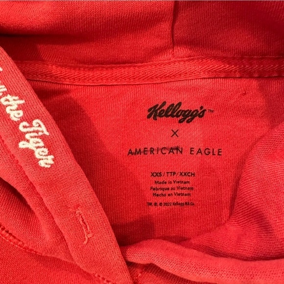 American Eagle x Kelloggs Tony the Tiger Red Pullover Hoodie Men's XXS - Picture 7 of 10